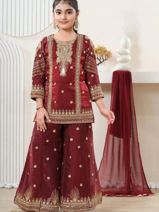 Trending New Ramzan Eid Special Silk Red Children wear wholesale suppliers in Kolkata